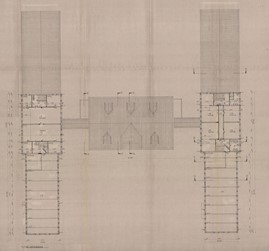 <p>Verbouwingsplan van de tweede verdieping/zolder uit 1986 (gemeentearchief Ede). </p>
